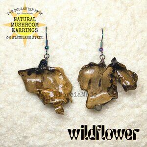 Wildflower Natural Mushroom Earrings